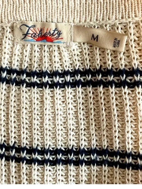 FAHERTY Miramar Linen Cotton Polo Sweater M - Picture 5 of 10